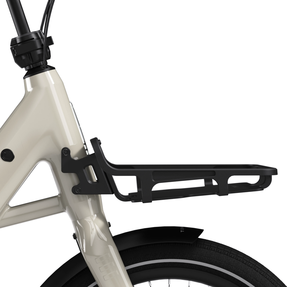 Op de fiets: de voordrager op het balhoofd van de TENWAYS CGO Compact, van dichtbij